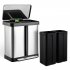 US GARVEE Trash Can 2x30L Garbage Can Stainless Steel Pedal Recycle Bin with Lid and Inner Buckets