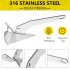 US GARVEE Triangle Boat Anchor Stainless Steel Delta Style Anchor Heavy Duty Wing Style Triangular Anchor