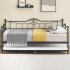 US GARVEE Twin Day Bed with Trundle  Metal Frame  Steel Slat Support  No Box Spring Needed  Black  for Kids  Teens  Adults Black