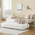US GARVEE Twin Daybed with Trundle Metal  Twin Trundle Bed Frame Sofa Bed Frame for Living Room  Bedroom  Apartment  No Box Spring Needed  Space Saving  Heavy D