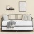US GARVEE Twin Metal Daybed with Trundle  Twin Size Daybed Frame with Pullout Trundle 6 Casters  Steel Slat Support Guest Sofa Bed for Living Room  Bedroom  Apa
