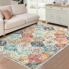 US GARVEE Ultra-Thin Moroccan Area Rug 9x12 - Soft Faux Wool, Non-Slip, Washable - Ideal for Living Room, Bedroom, Dining Room