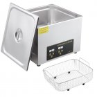 US GARVEE Ultrasonic Cleaner 240W 10L Ultrasonic Jewelry Cleaner Machine With Digital Timer Heater Silver