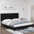 US GARVEE Upholstered Queen Size Bed Frame with Adjustable Headboard  Platform Bed with Button Tufted Headboard  No Box Spring Needed  Easy Assembly  Black