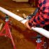 US GARVEE V Head Pipe Stand with Adjustable Height 24 42 Inch Foldable   Portable Pipe Jack Stand