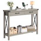 US GARVEE WCTD002 Farmhouse Living Room Drawers Grey Sofa Storage Hallway entryway Narrow Console Entry Entrance Foyer Table