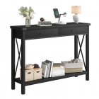 US GARVEE WCTD002 Farmhouse Living Room Drawers Black Sofa Storage Hallway entryway Narrow Console Entry Entrance Foyer Table