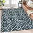 US GARVEE Washable Rug 8x10 Large Living Room Rug Boho Rug Modern Geometric Area Rugs for Bedroom Distressed Office Floor Carpet Low Pile Non Slip Dining Room A