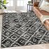 US GARVEE Washable Rug 8x10 Large Living Room Rug Boho Rug Modern Geometric Area Rugs for Bedroom Distressed Office Floor Carpet Low Pile Trellis Rug Dining Roo