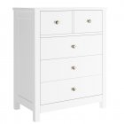 US GARVEE White Dresser for Bedroom, Wood Dresser Organizer, 5 Drawer Dresser with Deep Space, Storage Cabinet for Living Room, Entryway, Hallway, Home Office