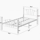 US GARVEE White Twin Metal Bed Frame with Heart Shaped Headboard and Footboard Solid Metal Platform Mattress Foundation Noise-Free Heavy Duty Bed Slats Support No Box Spring Needed, Easy Assembly