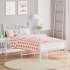 US GARVEE White Twin Metal Bed Frame with Heart Shaped Headboard and Footboard Solid Metal Platform Mattress Foundation Noise Free Heavy Duty Bed Slats Support 