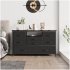 US GARVEE Wide Dresser with 8 Large Drawers for 55  Long TV Stand  Fabric Drawer for Bedroom with Power Outlet  Chests of Drawers for Bedroom  Living Room  Clos