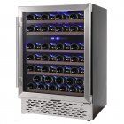 US GARVEE Wine Cooler Refrigerator 51 Bottles Compressor Dual Zone Built-in Freestanding Fridge