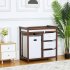 US GARVEE Wooden Diaper Changing Table  Modern Baby Changing Table  Infant Diaper Changing Station Dresser with Laundry Hamper  3 Storage Drawers  and Pad Brown