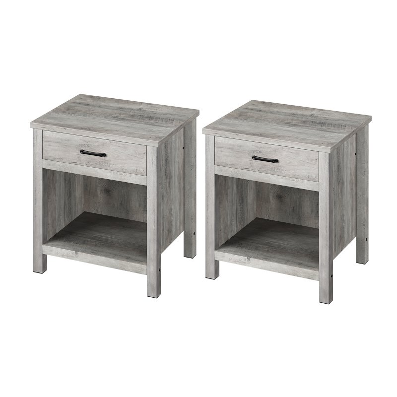 US GARVEE nightstands, 2pcs-Rustic Grey