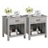 US GARVEE nightstands  2pcs Rustic Grey
