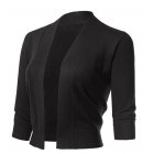 US GLORYSTAR Women's Casual Classic Solid Color 3/4 Sleeve Open Front Cropped Cardigan