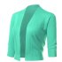 US GLORYSTAR Women s Casual Classic Solid Color 3 4 Sleeve Open Front Cropped Cardigan White M