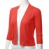 US GLORYSTAR Women s Casual Classic Solid Color 3 4 Sleeve Open Front Cropped Cardigan White M