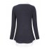 US GLORYSTAR Women s Contrast Color Collared Long Sleeve Patchwork Blouse Shirt Top Dark Gray M