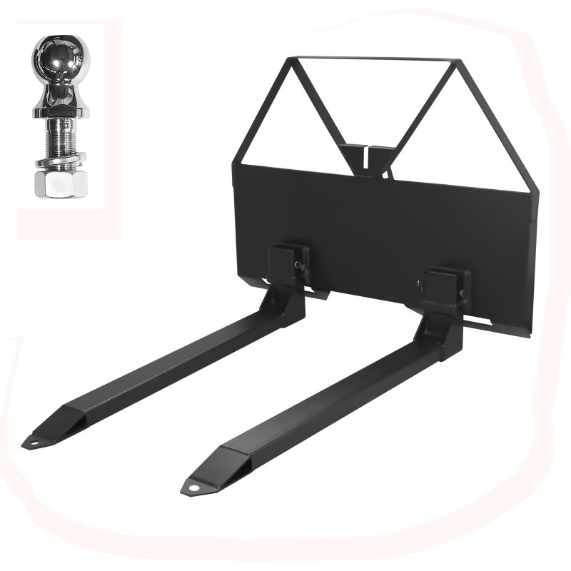 US Garvee 46 Inch Pallet Forks Attachment Skid Steer Forks 2600 lbs Capacity For Tractors Loaders Quick Attach Mount