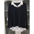 US GloryStar Women s Contrast Color Collared Long Sleeve Patchwork Blouse Shirt Top
