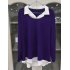 US GloryStar Women s Contrast Color Collared Long Sleeve Patchwork Blouse Shirt Top
