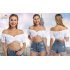 US Glorystar Women Vintage Short Sleeve Off The Shoulder Bavaria Oktoberfest Dirndl Blouse Top White L