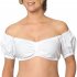 US Glorystar Women Vintage Short Sleeve Off The Shoulder Bavaria Oktoberfest Dirndl Blouse Top White L