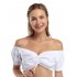 US Glorystar Women Vintage Short Sleeve Off The Shoulder Bavaria Oktoberfest Dirndl Blouse Top White XL
