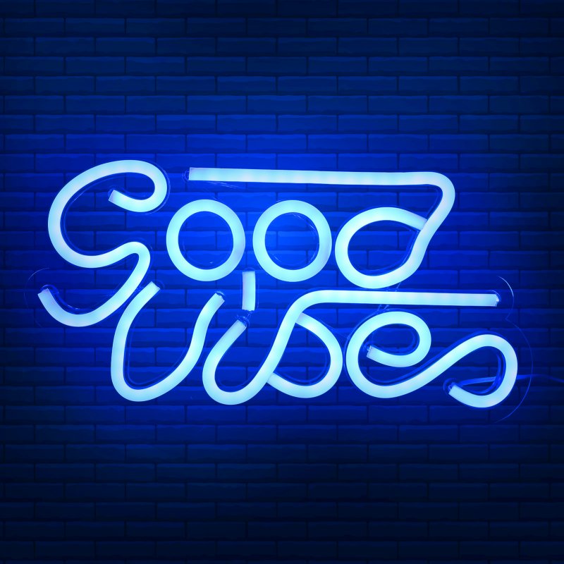 US GARVEE Good Vibes Neon Sign LED Neon Signs for Wall Decor Neon Lights Powered by USB