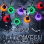 US Halloween 20 Led Eyeball String Lights Indoor Outdoor 2 Modes Twinkle Lights For Yard Garden Decoration 3 meters 20 lights