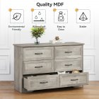 US IDEALHOUSE Dresser for Bedroom with 6 Drawers Wood Drawer Dresser Chest of Drawers