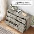 US IDEALHOUSE Dresser for Bedroom with 6 Drawers Wood Drawer Dresser Chest of Drawers for Closet Living Room Hallway Nursery Kids Bedroom Grey