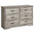US IDEALHOUSE Dresser for Bedroom with 6 Drawers Wood Drawer Dresser Chest of Drawers for Closet Living Room Hallway Nursery Kids Bedroom Grey