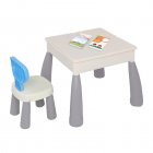 US Kids Activity Table Set Building Block Table with Chair for Boys Girls