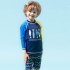 US Kids Boys Quick Dry Sunscreen Long Sleeve Swimwear Shorts Surfing Wetsuit Dark blue 9 10Y