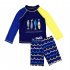 US Kids Boys Quick Dry Sunscreen Long Sleeve Swimwear Shorts Surfing Wetsuit Dark blue 9 10Y