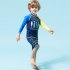 US Kids Boys Quick Dry Sunscreen Long Sleeve Swimwear Shorts Surfing Wetsuit Dark blue 5 6Y