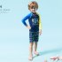 US Kids Boys Quick Dry Sunscreen Long Sleeve Swimwear Shorts Surfing Wetsuit Dark blue 9 10Y