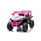US Kids Electric Car With Adjustable Seat Belts Front Light Power Display 2.4G R/C 30W x 4 Motor One Button Start Kids Ride On Car Truck pink