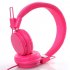 US Kids Wired Ear Headphones Stylish Headband Earphones for iPad Tablet  Rose red