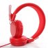 US Kids Wired Ear Headphones Stylish Headband Earphones for iPad Tablet  Rose red