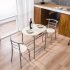 US Kitchen Breakfast Table Ergonomic Design Easy Assembly for Apartment Dining Room Wood Color