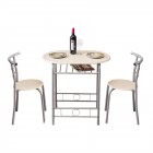 US Kitchen Dining Room Table Set 1pc Table 2pcs Chairs Stylish Furniture