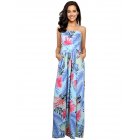 US LEADINGSTAR Women Strapless Maxi Leaf Print Boho Elegant Party Long Dress