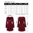 US LEADINGSTAR Women Solid Long Sleeve Elastic Waist Wrap V Neck Fit Flare Dress Burgundy XS