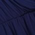 US LEADINGSTAR Women Solid Long Sleeve Elastic Waist Wrap V Neck Fit Flare Dress Dark Blue XS