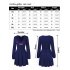 US LEADINGSTAR Women Solid Long Sleeve Elastic Waist Wrap V Neck Fit Flare Dress Dark Blue XS